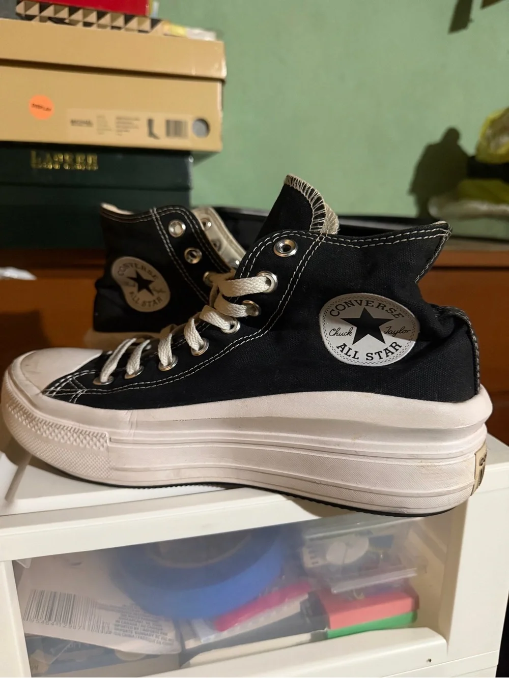 Converse Black High-Top Platform Sneakers